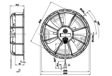 Ventilator axial EBM-Papst W1G230-EB89-01 (230 mm)